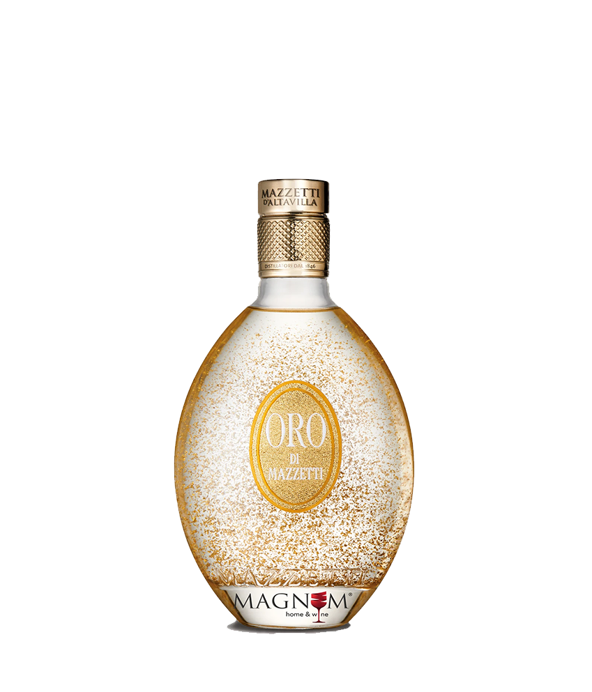 Mazzetti d’Altavilla „Oro“ Likör auf Basis von Moscato-Grappa mit 23-karätigen Goldflocken Geschenkpackung